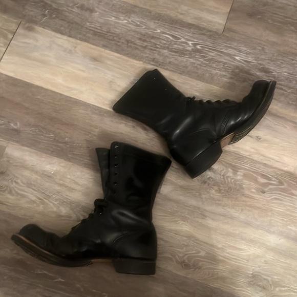 Corcoran vintage red tag USA Black Leather Military Jump combat Boots Size 8.5 D main image 9